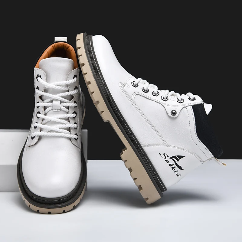 Leather Lace-Up Hiking Boots