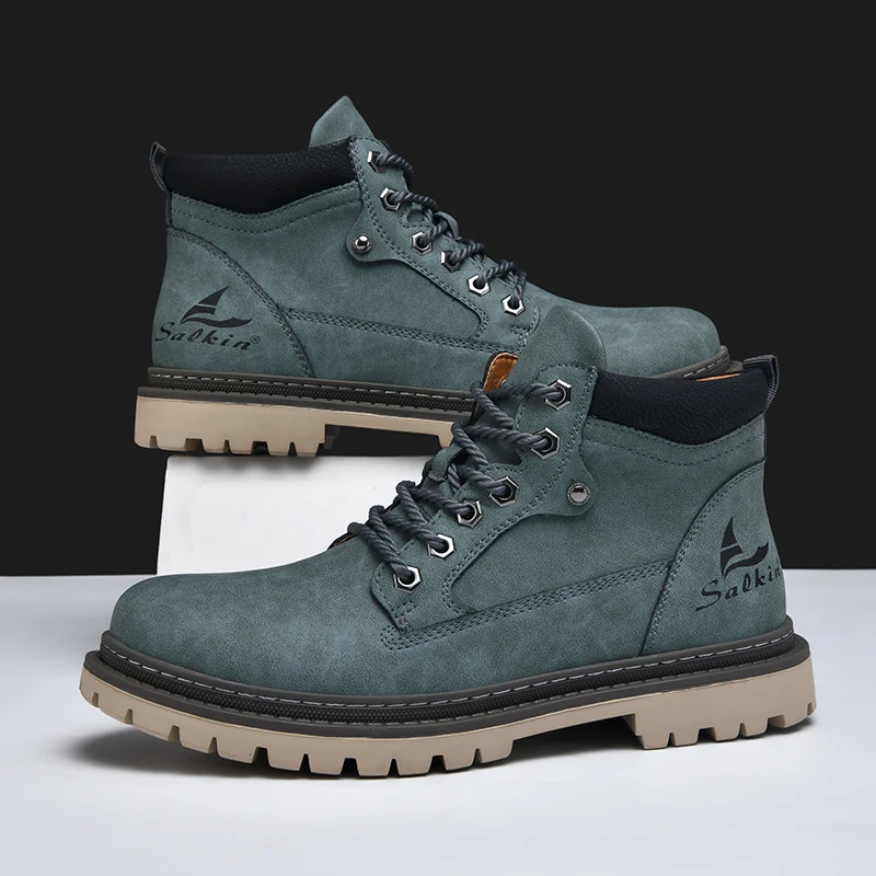 Leather Lace-Up Hiking Boots