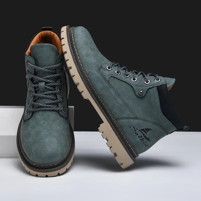 Leather Lace-Up Hiking Boots
