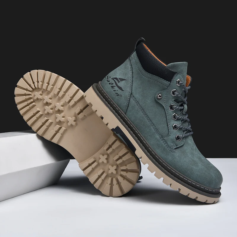 Leather Lace-Up Hiking Boots