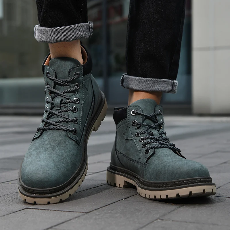 Leather Lace-Up Hiking Boots