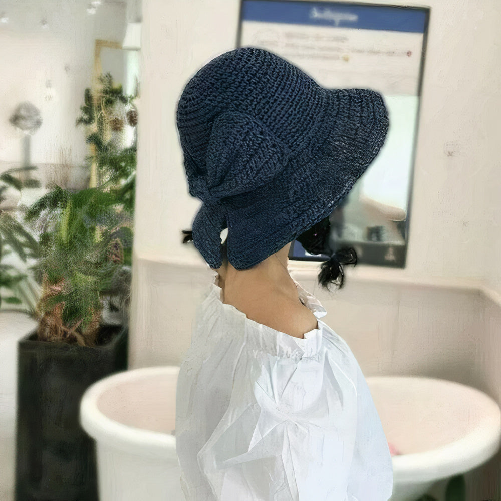 Foldable Summer Hat with Bow