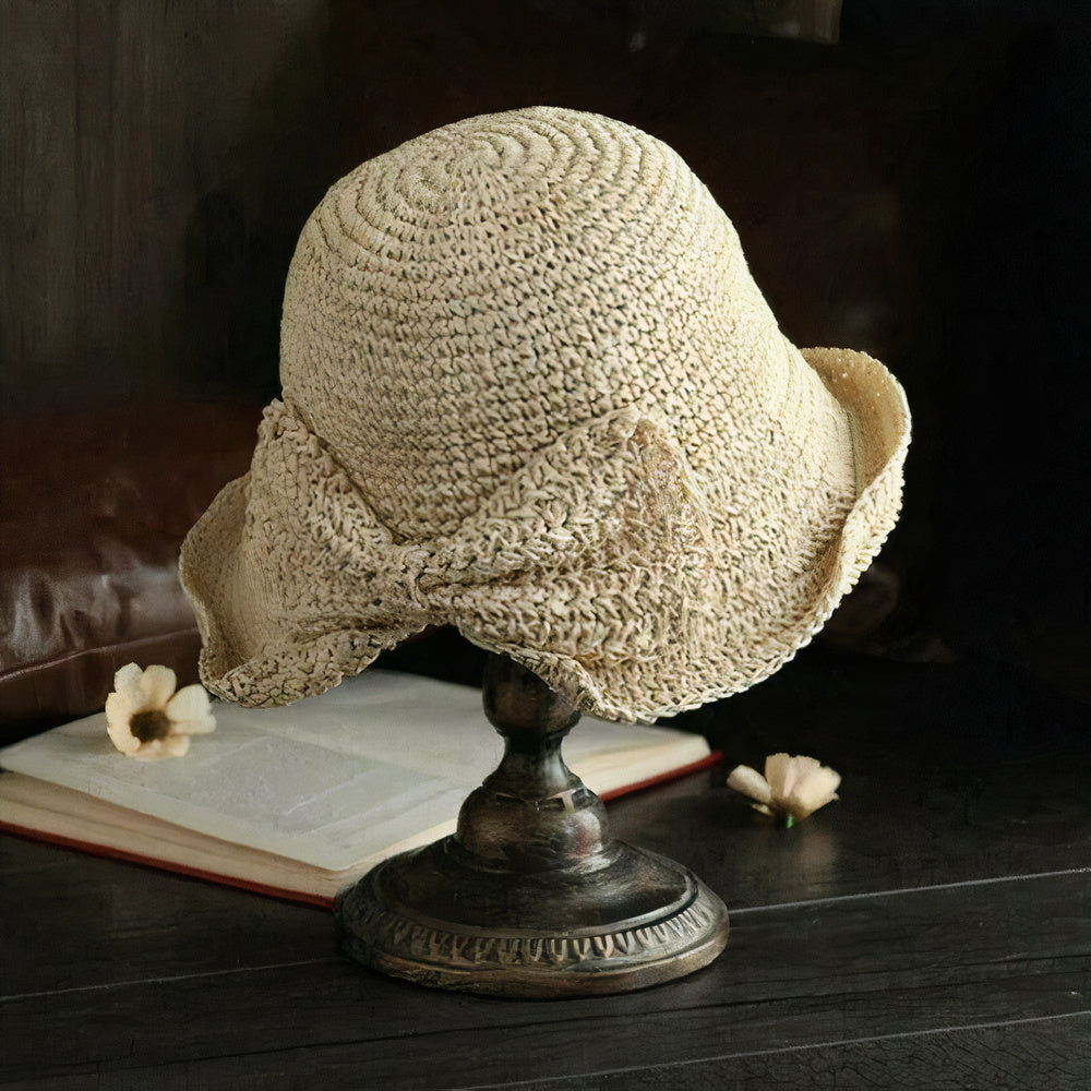 Foldable Summer Hat with Bow