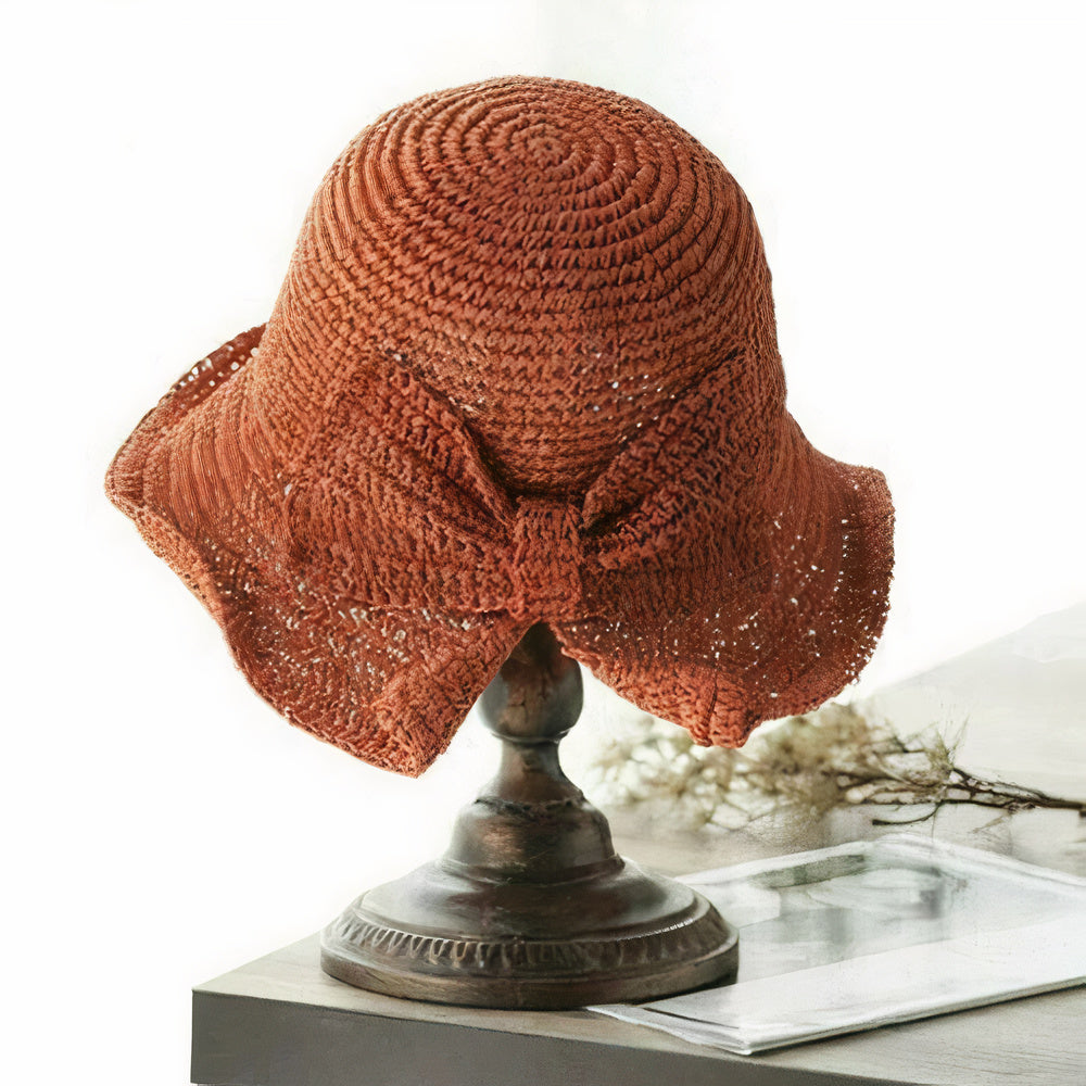 Foldable Summer Hat with Bow