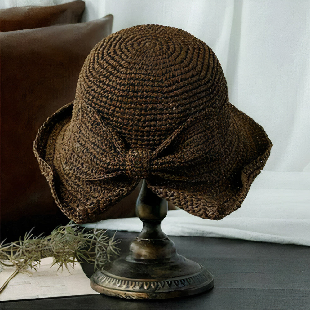 Foldable Summer Hat with Bow