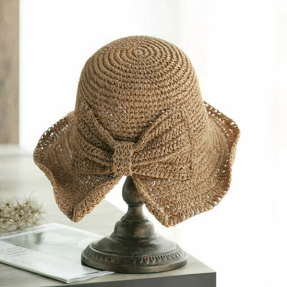 Foldable Summer Hat with Bow