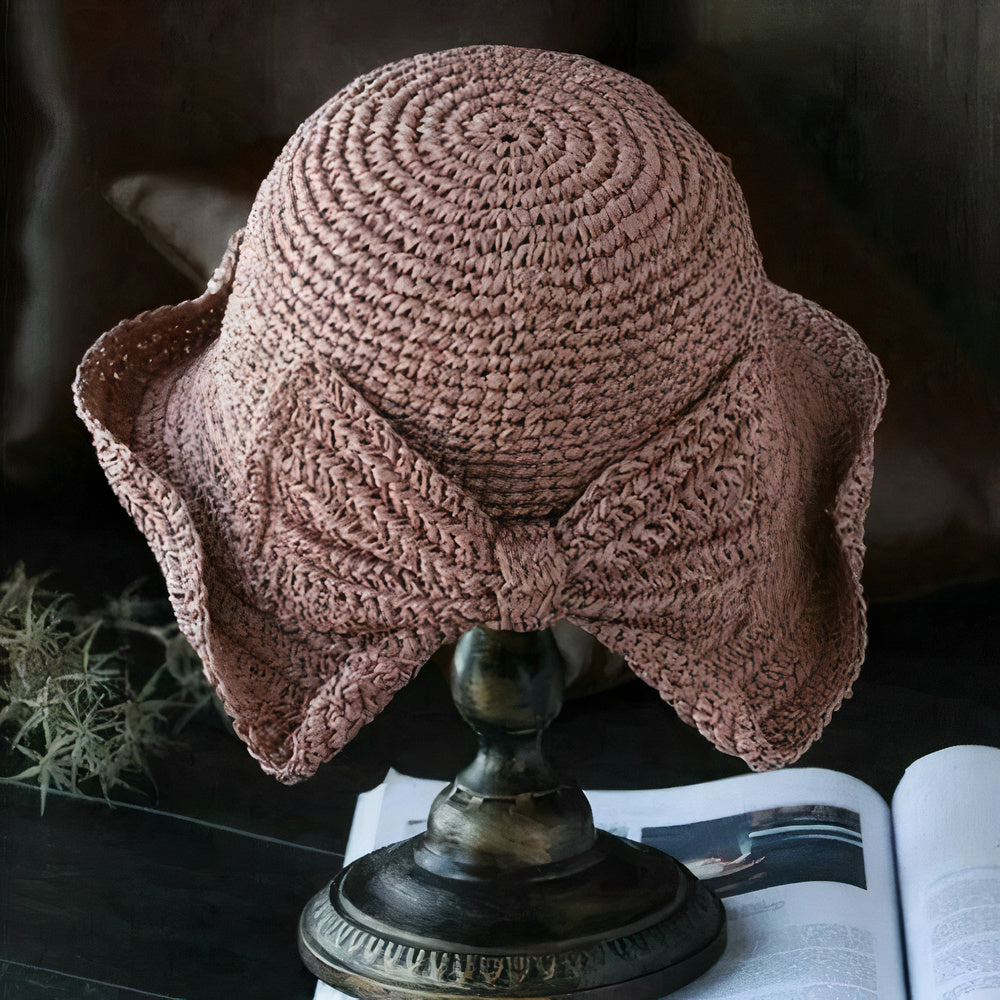 Foldable Summer Hat with Bow