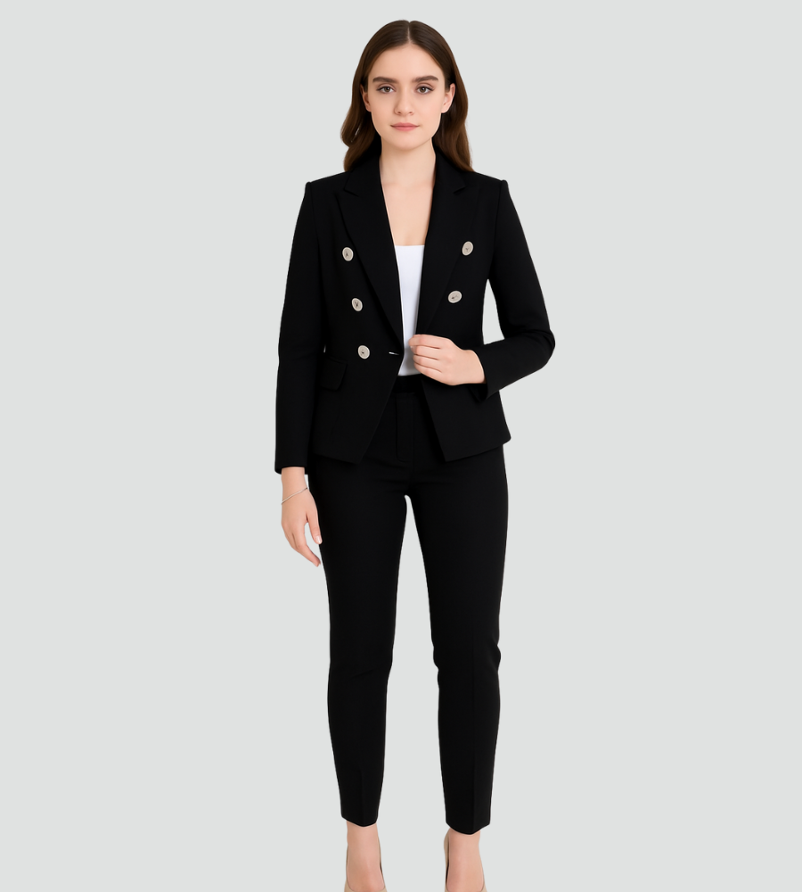 Women’s Ceremonial Suit – Double-Breasted Blazer, Trousers & Short Jacket