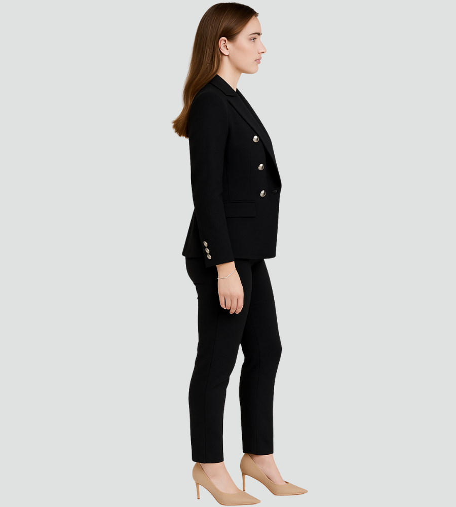 Women’s Ceremonial Suit – Double-Breasted Blazer, Trousers & Short Jacket