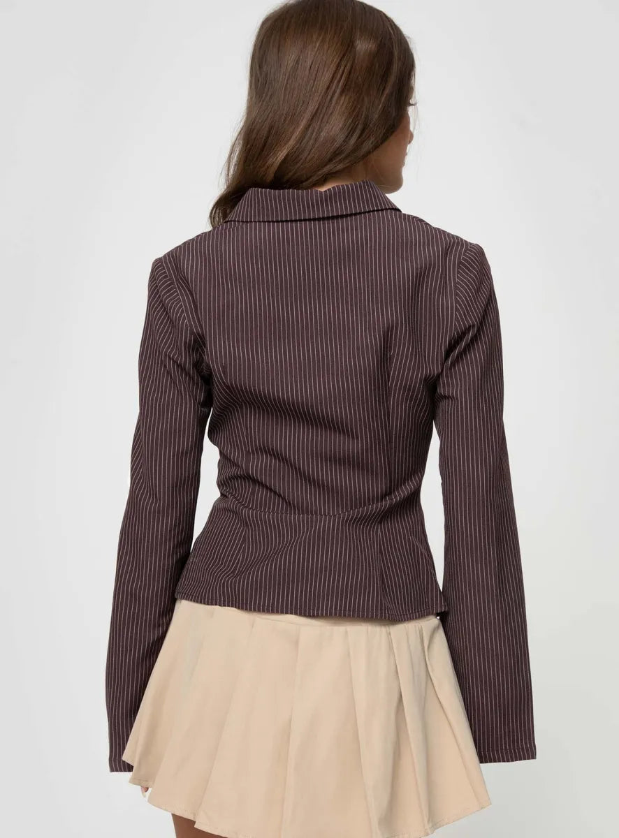Women’s Blouse | Striped | Tailored with Flared Sleeves