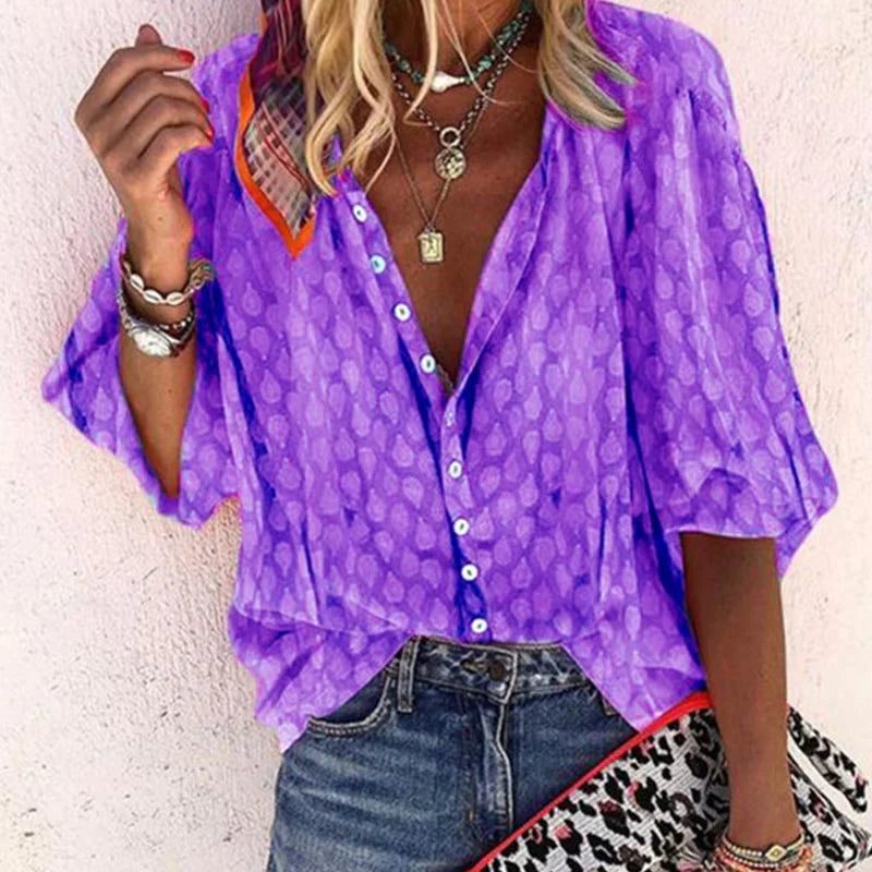 Emma | Women's Casual Printed Button-Up Blouse for Summer