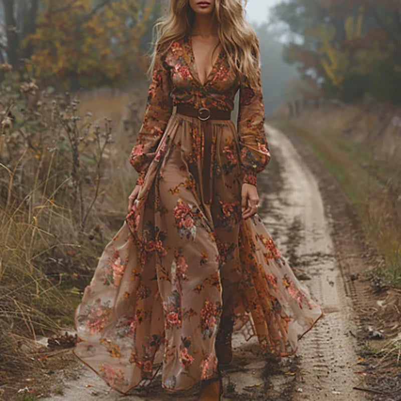 Eleanor | Women’s Floral Long Sleeve Maxi Dress