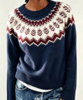 Fair Isle Crew Neck Women's Sweater with Relaxed Fit 0