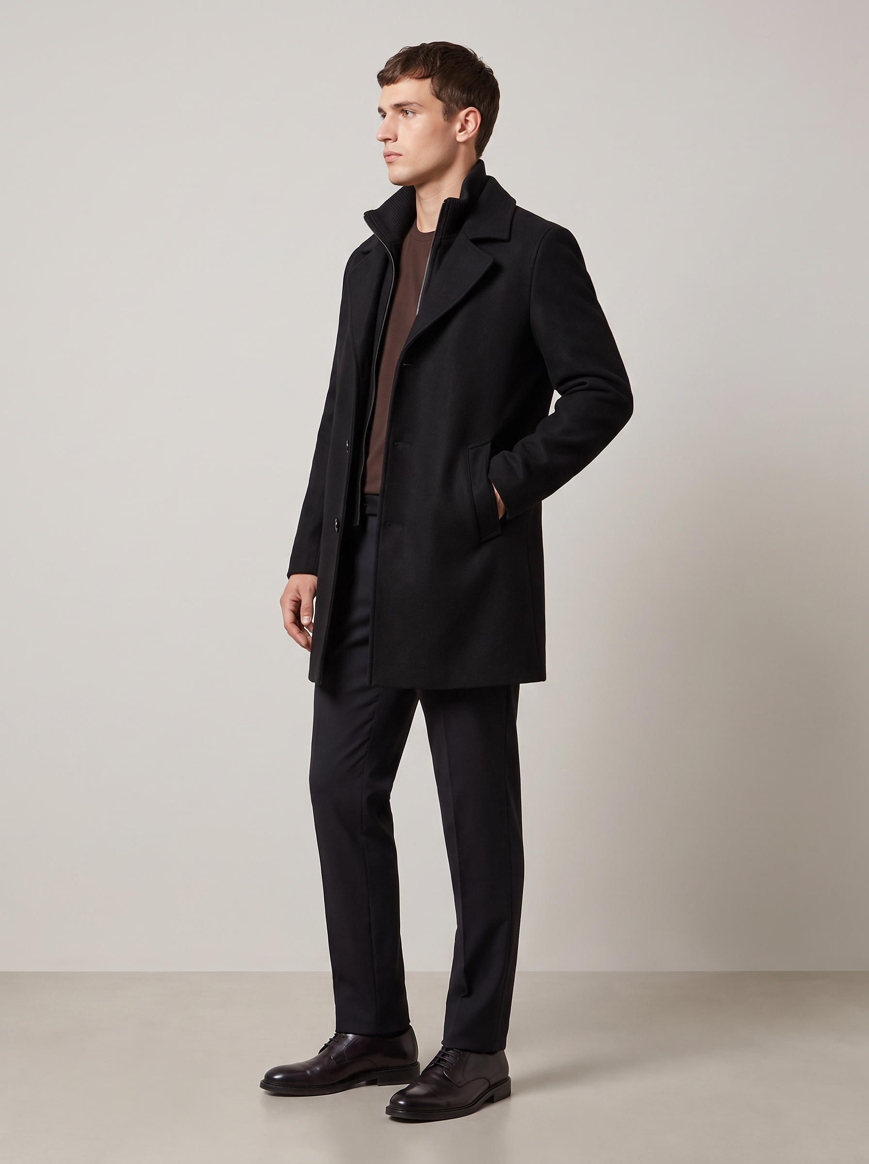 Fenwick | Men's Classic Slim-Fit Mid-Length Overcoat