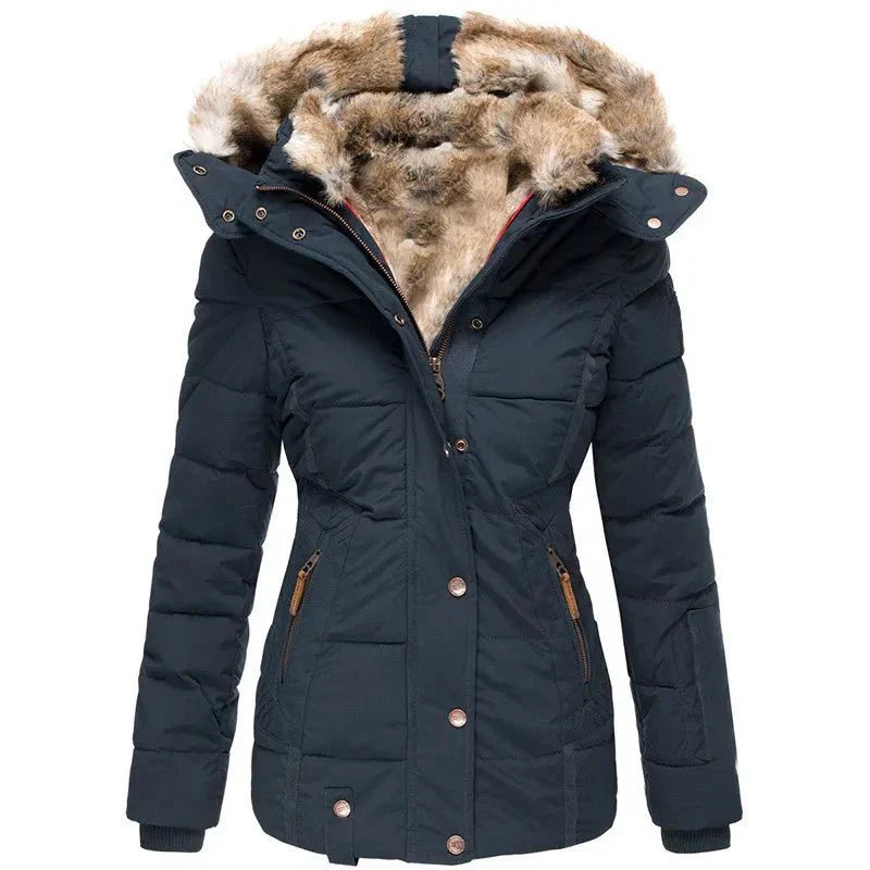 Fitted Hooded Winter Jacket for Women with Insulated Lining 8