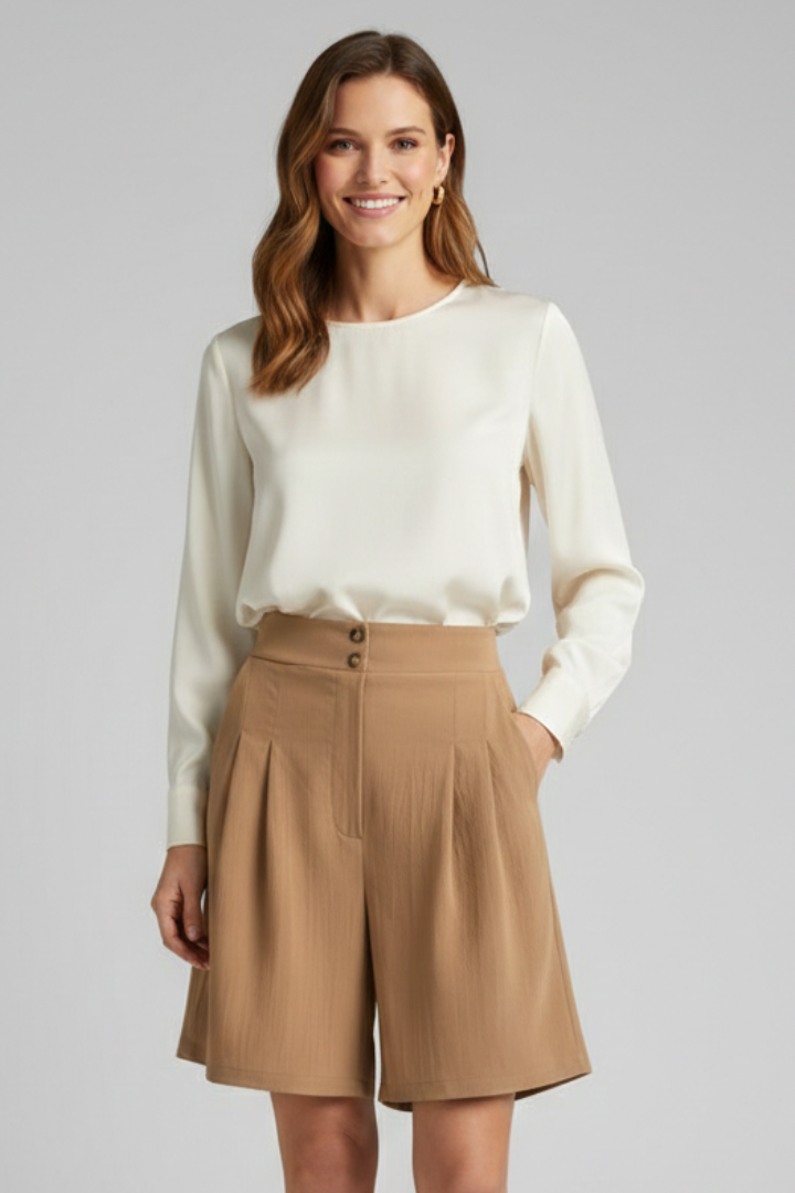 Florine | Elegant Women’s High-Waisted Pleated Shorts