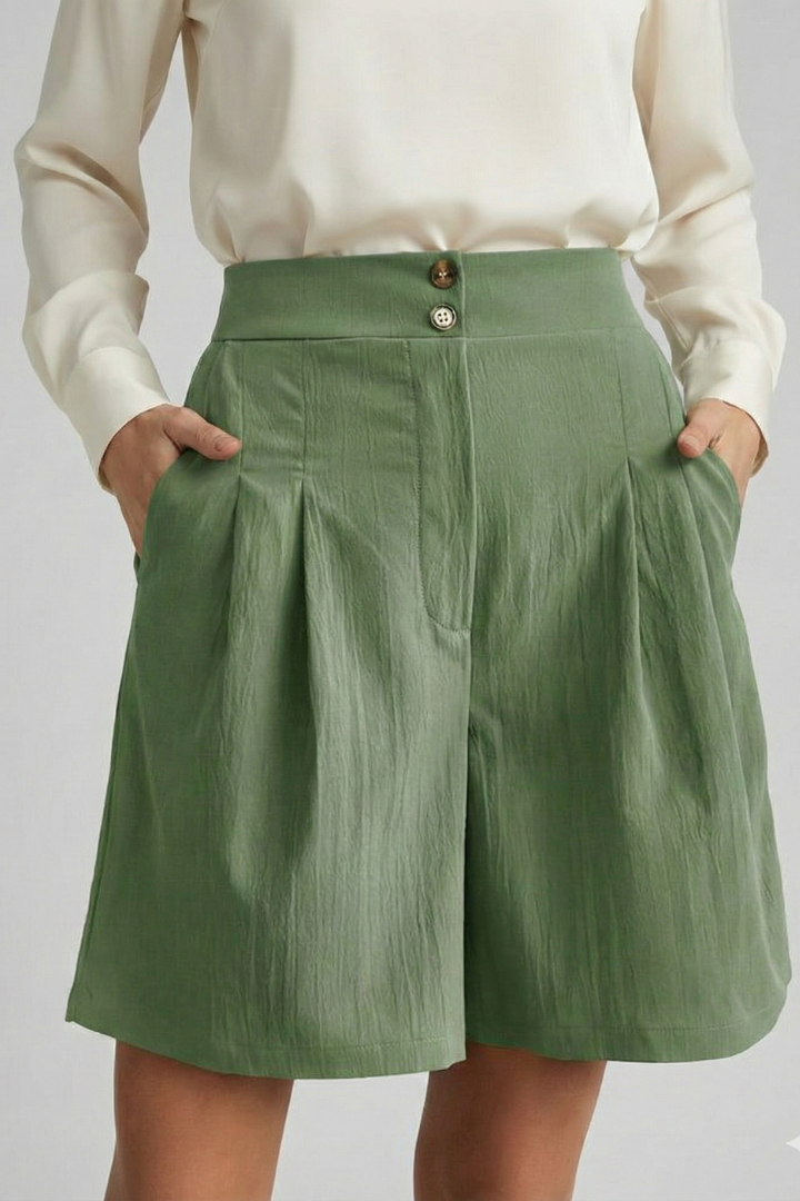 Florine | Elegant Women’s High-Waisted Pleated Shorts