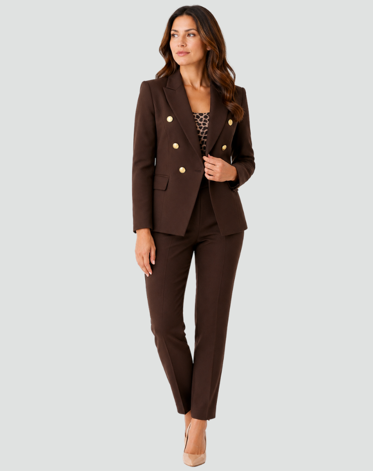 Women’s Ceremonial Suit – Double-Breasted Blazer, Trousers & Short Jacket