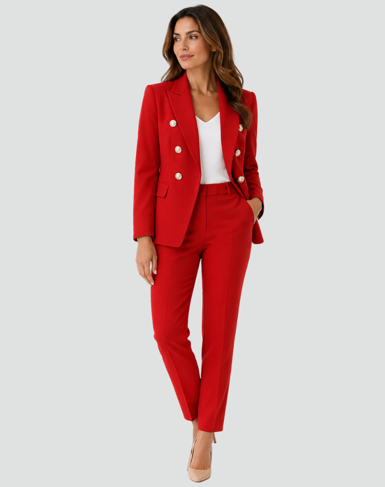 Women’s Ceremonial Suit – Double-Breasted Blazer, Trousers & Short Jacket