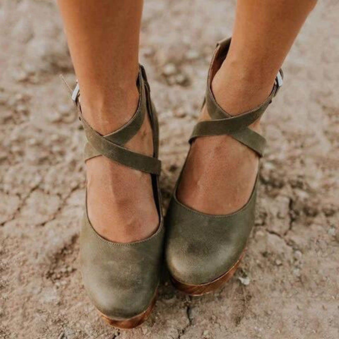 Teresa Comfortable Heels with Ankle Strap