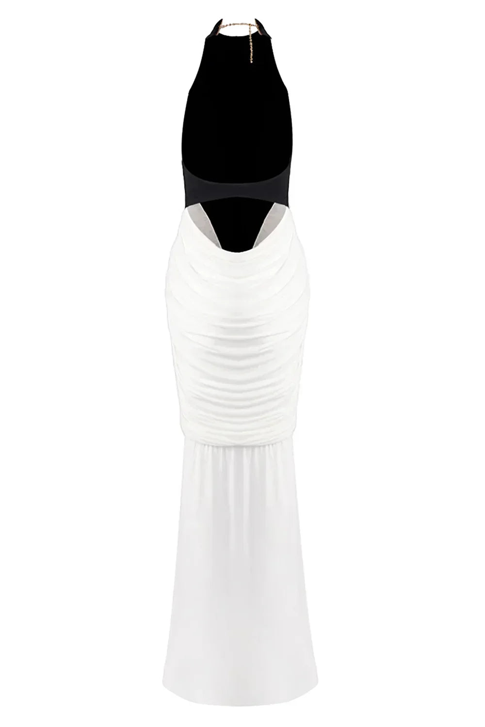 Women's Sleeveless Backless Ruched Bodycon Maxi Dress
