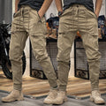 Men's Cargo Pants with Straight Legs and Multiple Pockets