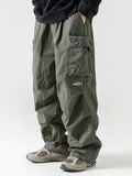 Men's Cargo Pants with Multiple Storage Pockets and Elastic Waistband