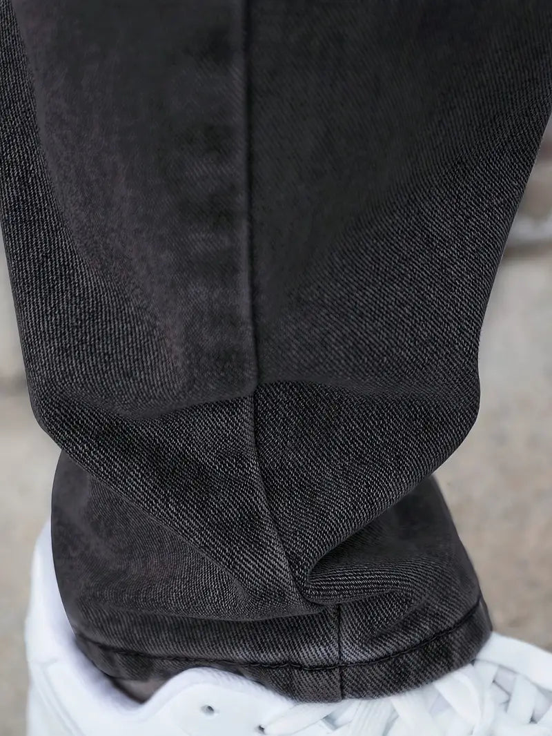 Men's Jeans with Straight Legs and Light Wash