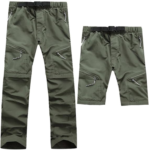 Men's Outdoor Pants with Zip-Off Legs and Straight-Leg Fit
