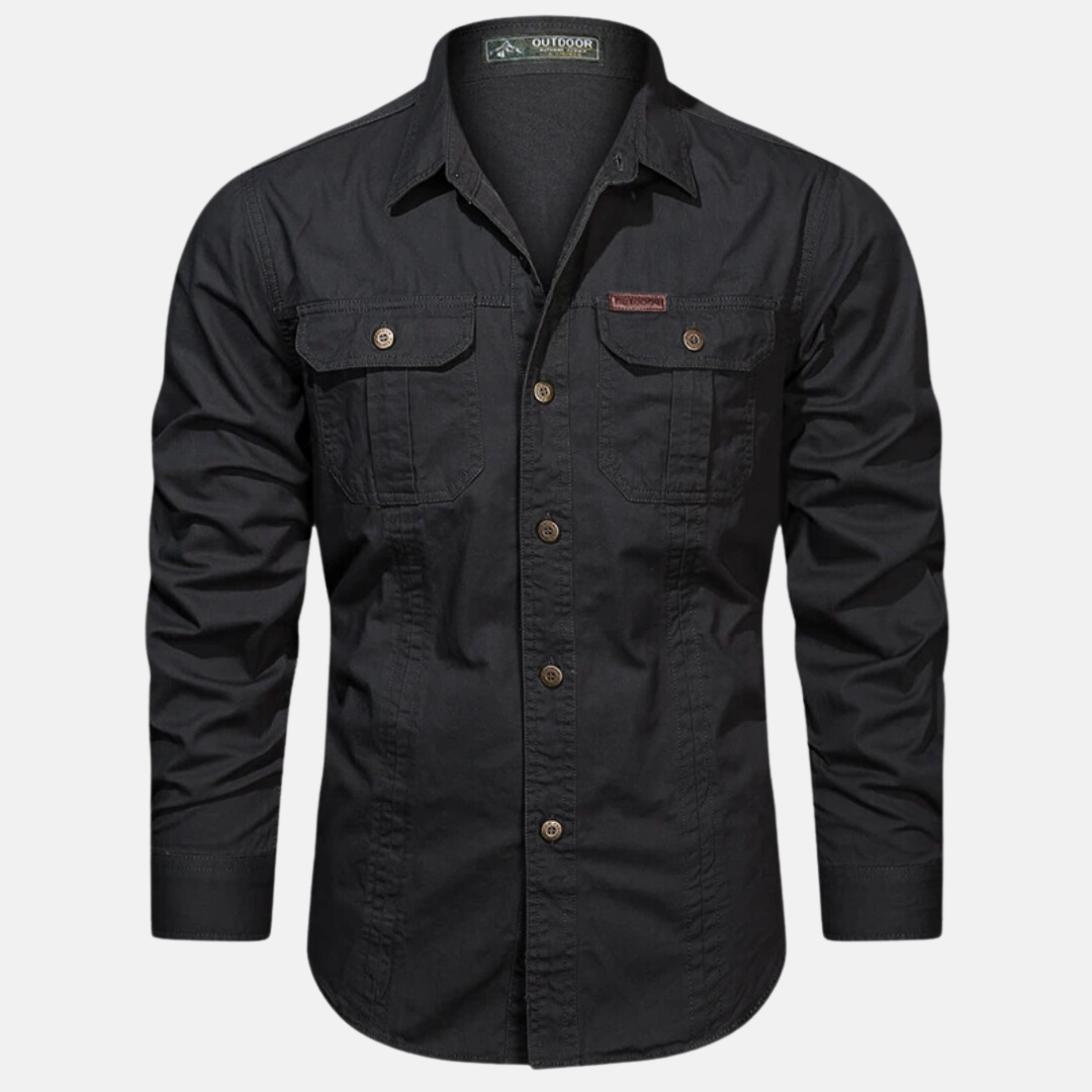 Men's Long-Sleeve Shirt with Chest Pockets