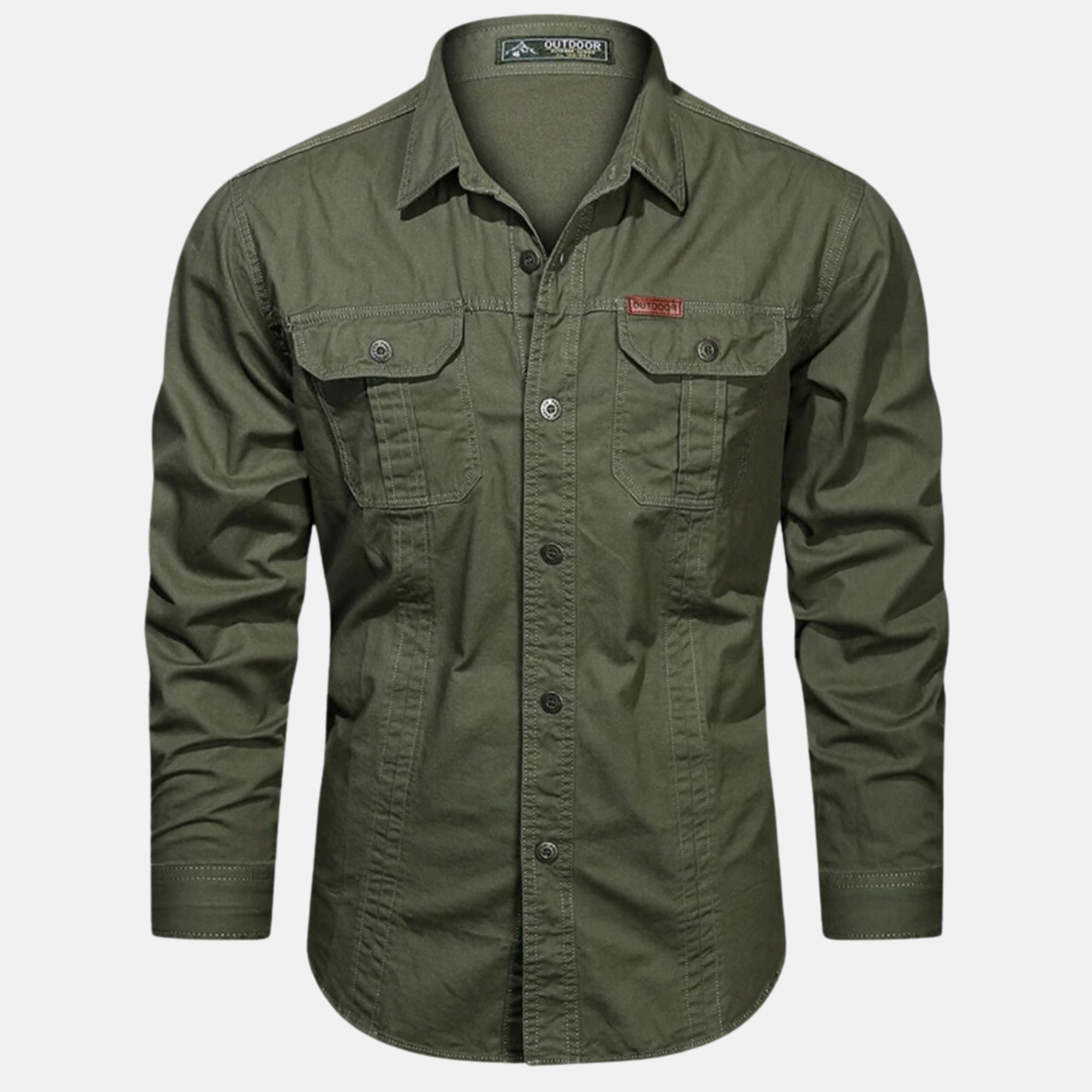 Men's Long-Sleeve Shirt with Chest Pockets