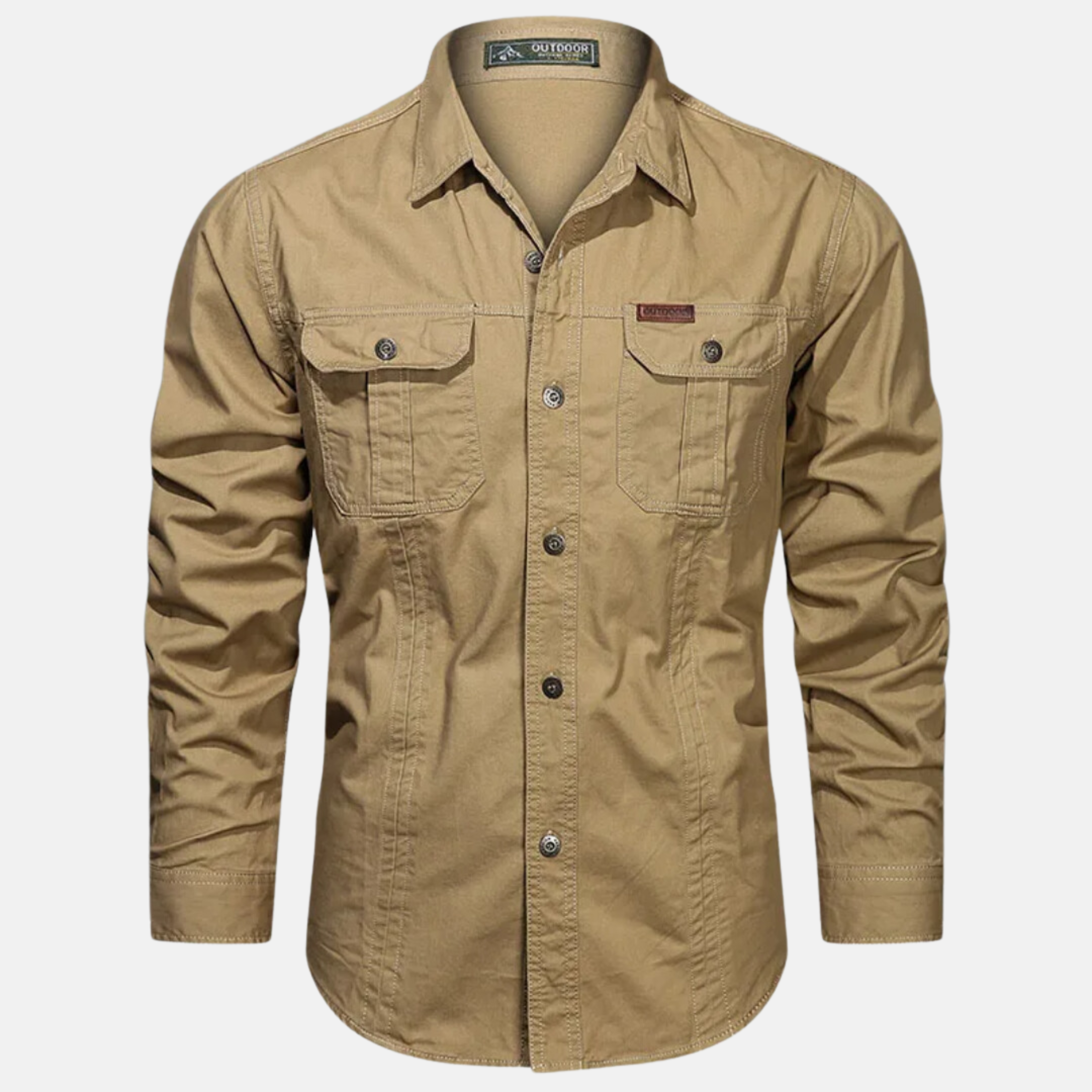 Men's Long-Sleeve Shirt with Chest Pockets