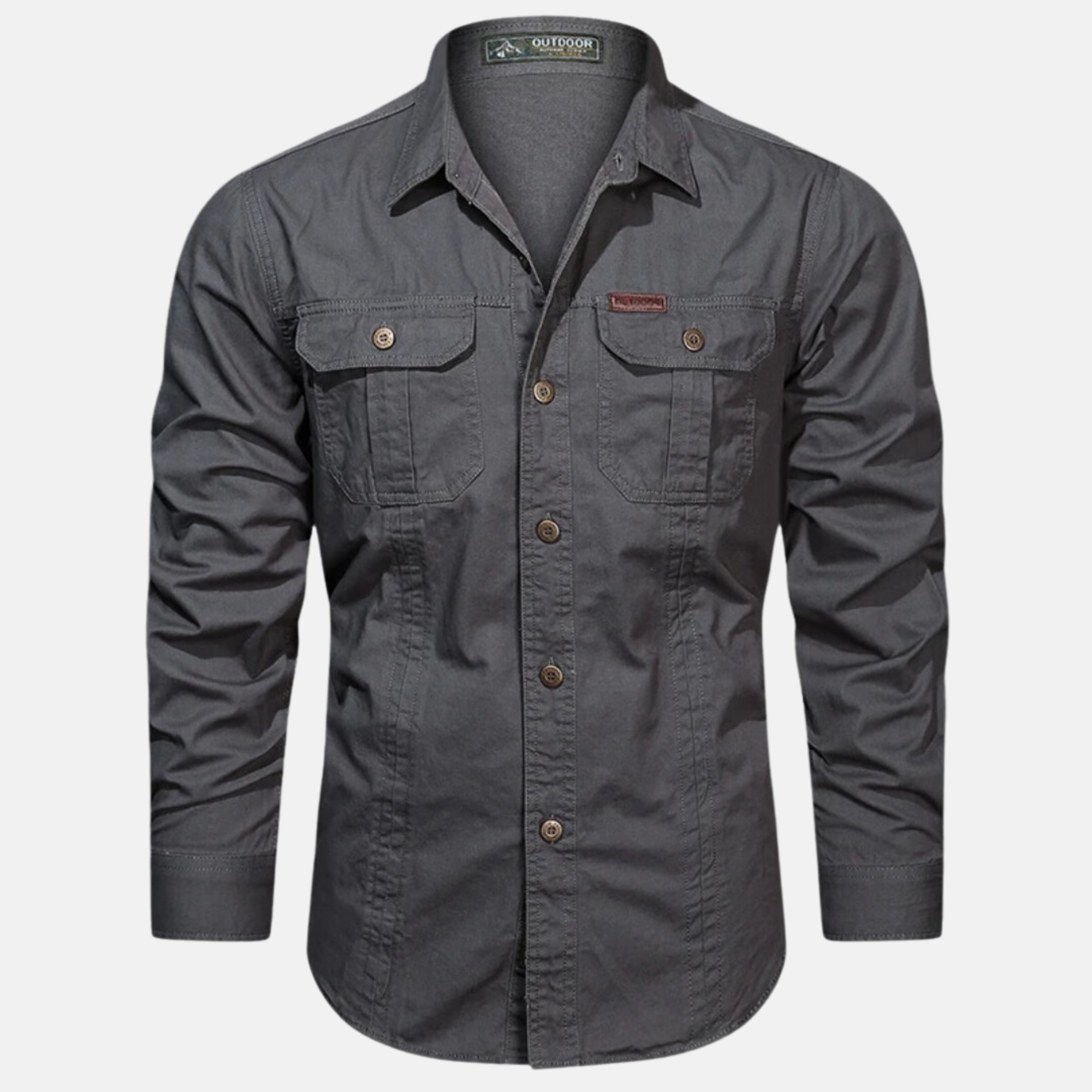 Men's Long-Sleeve Shirt with Chest Pockets