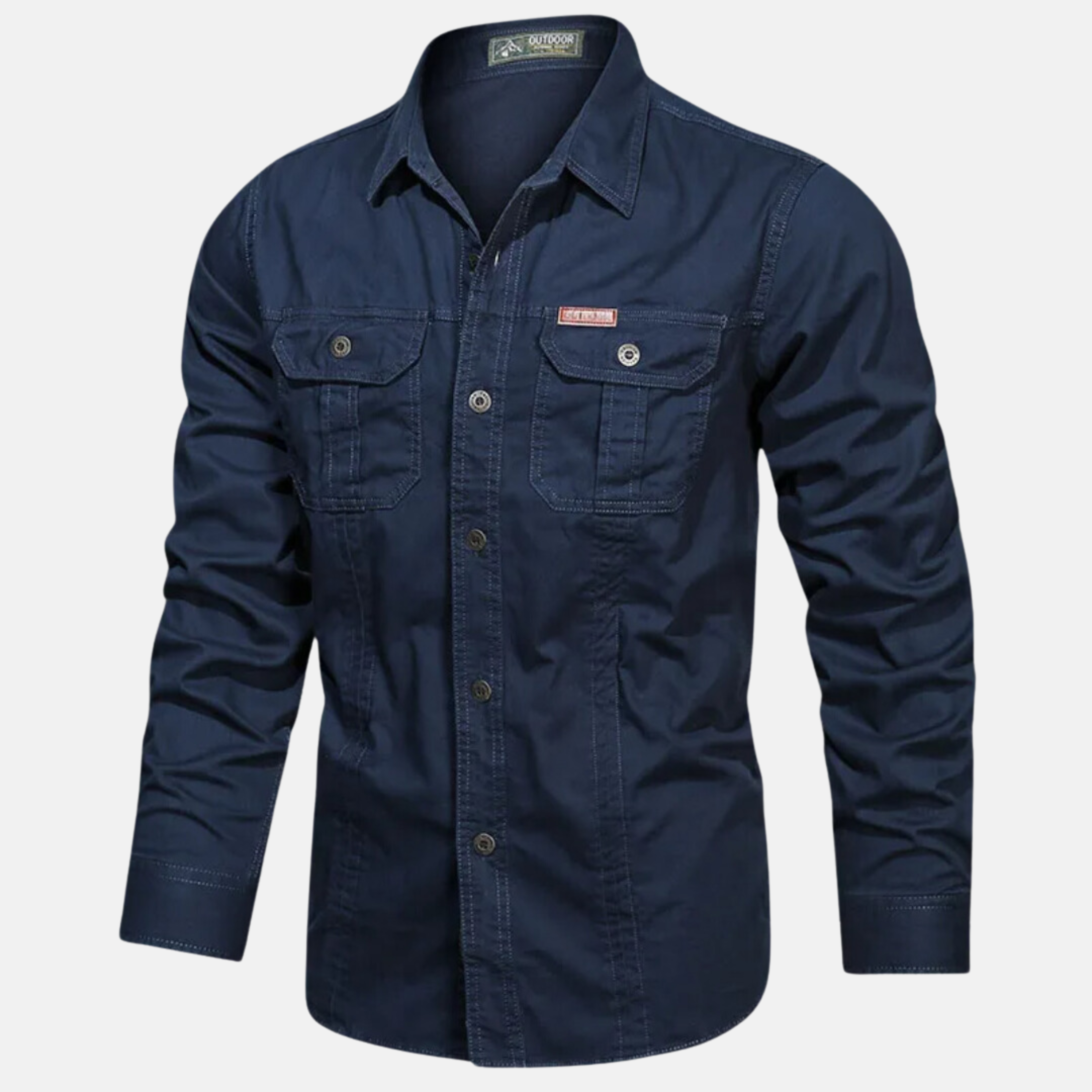 Men's Long-Sleeve Shirt with Chest Pockets