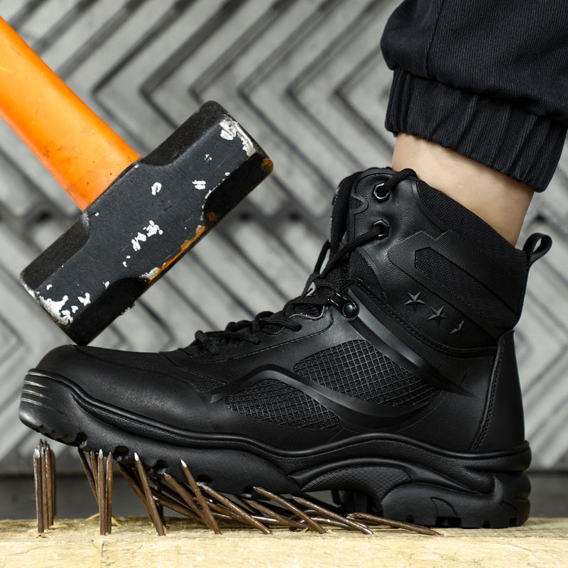 Men's Work Shoes with Steel Toe and Anti-Slip Sole