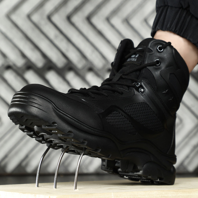 Men's Work Shoes with Steel Toe and Anti-Slip Sole