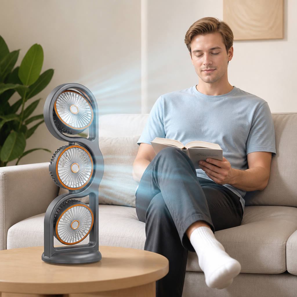 Portable Fan with Three Fans