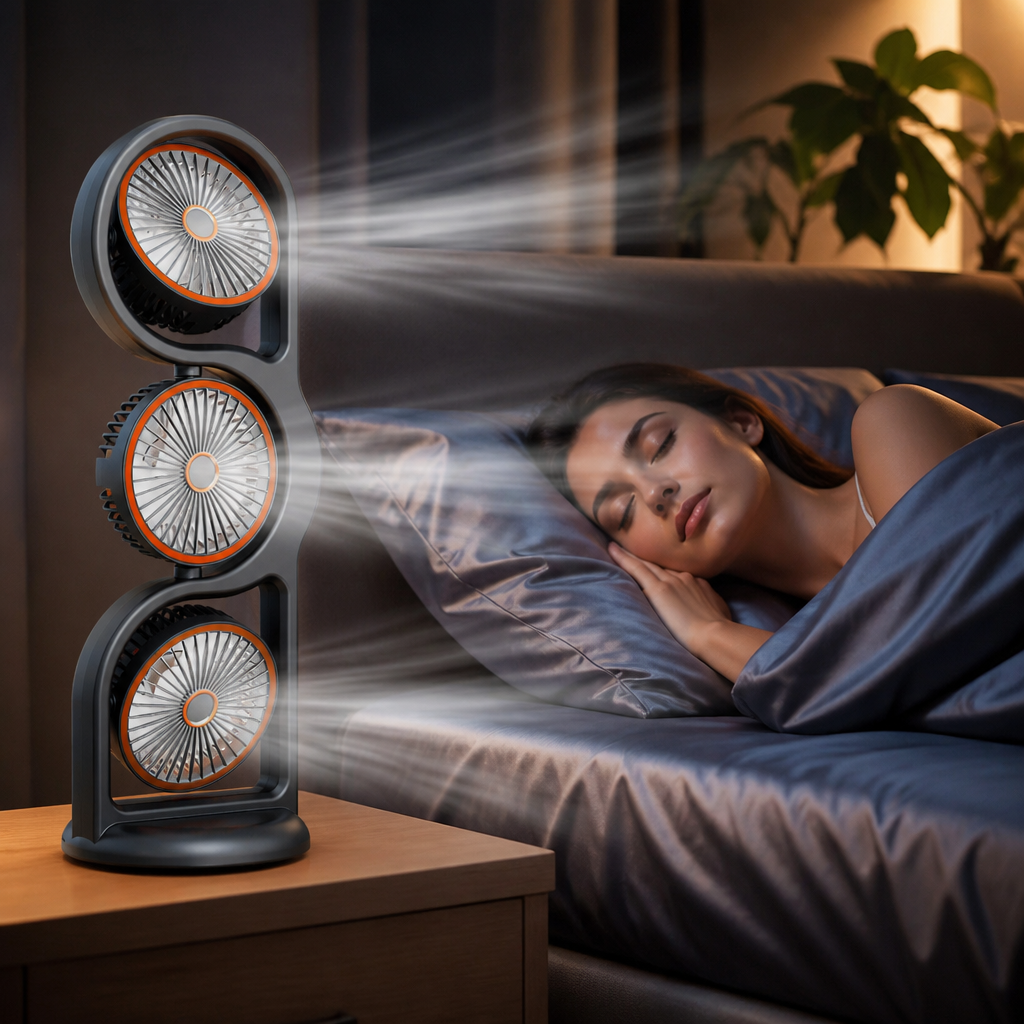 Portable Fan with Three Fans