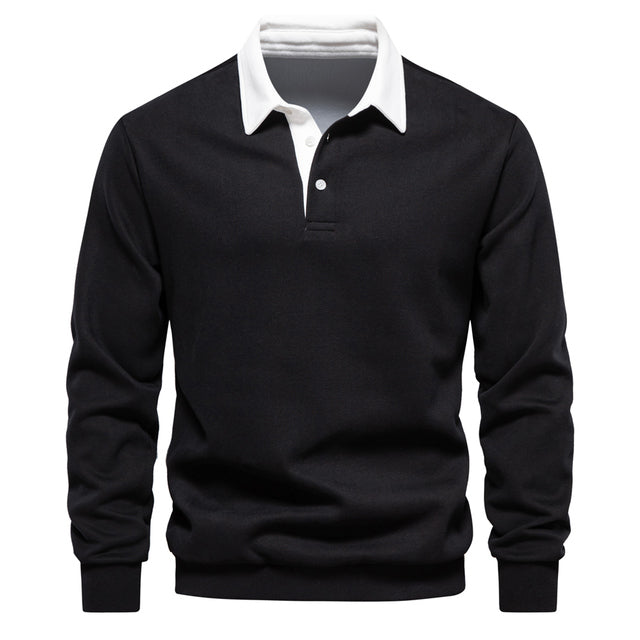 Stefan | Men's Long Sleeve Polo Shirt with Classic Collar for Summer