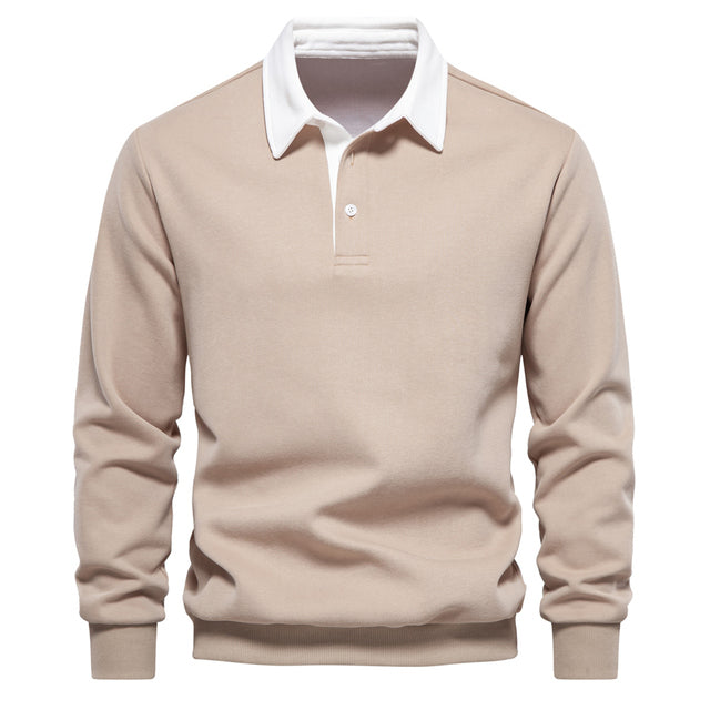 Stefan | Men's Long Sleeve Polo Shirt with Classic Collar for Summer