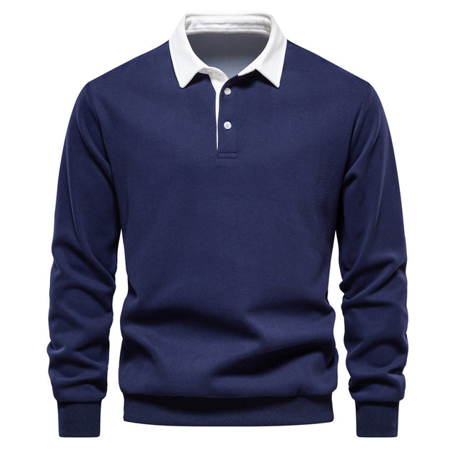 Stefan | Men's Long Sleeve Polo Shirt with Classic Collar for Summer