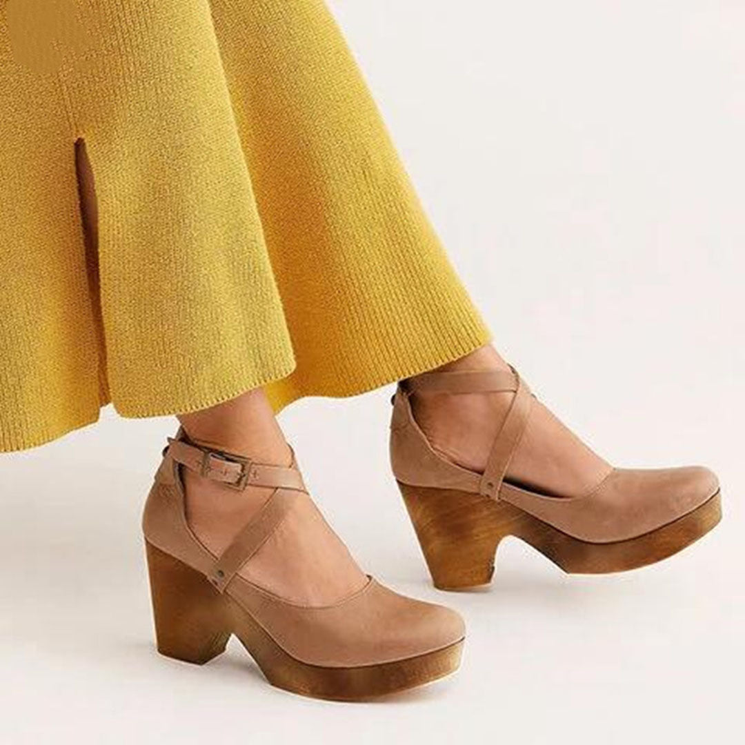 Teresa Comfortable Heels with Ankle Strap