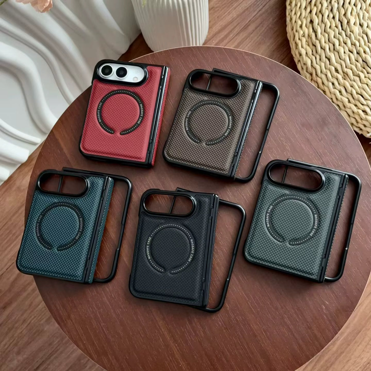 Leather Magnetic Case with Hinge and Screen Protection for iPhone Ultra 18 0