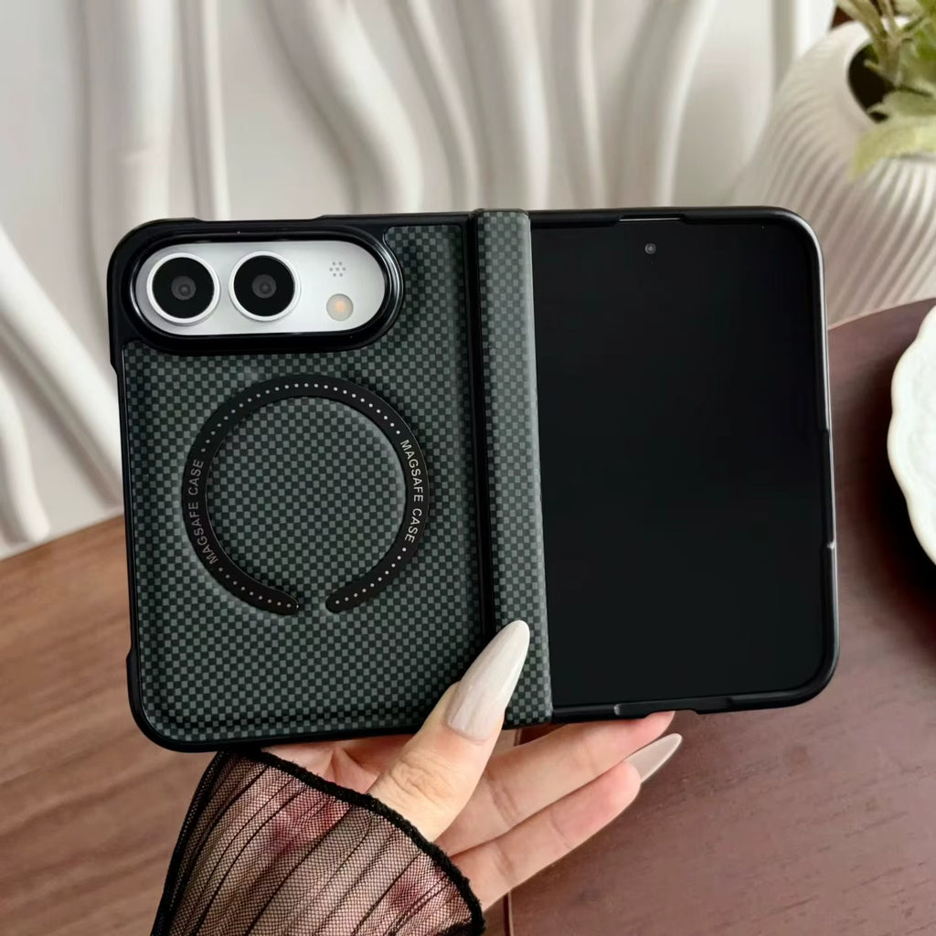 Leather Magnetic Case with Hinge and Screen Protection for iPhone Ultra 18 1