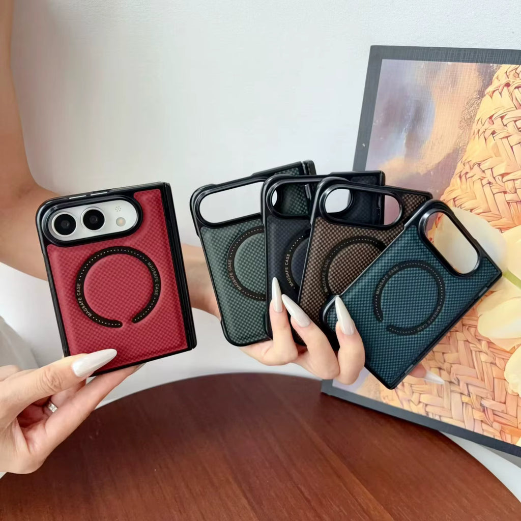Leather Magnetic Case with Hinge and Screen Protection for iPhone Ultra 18 5