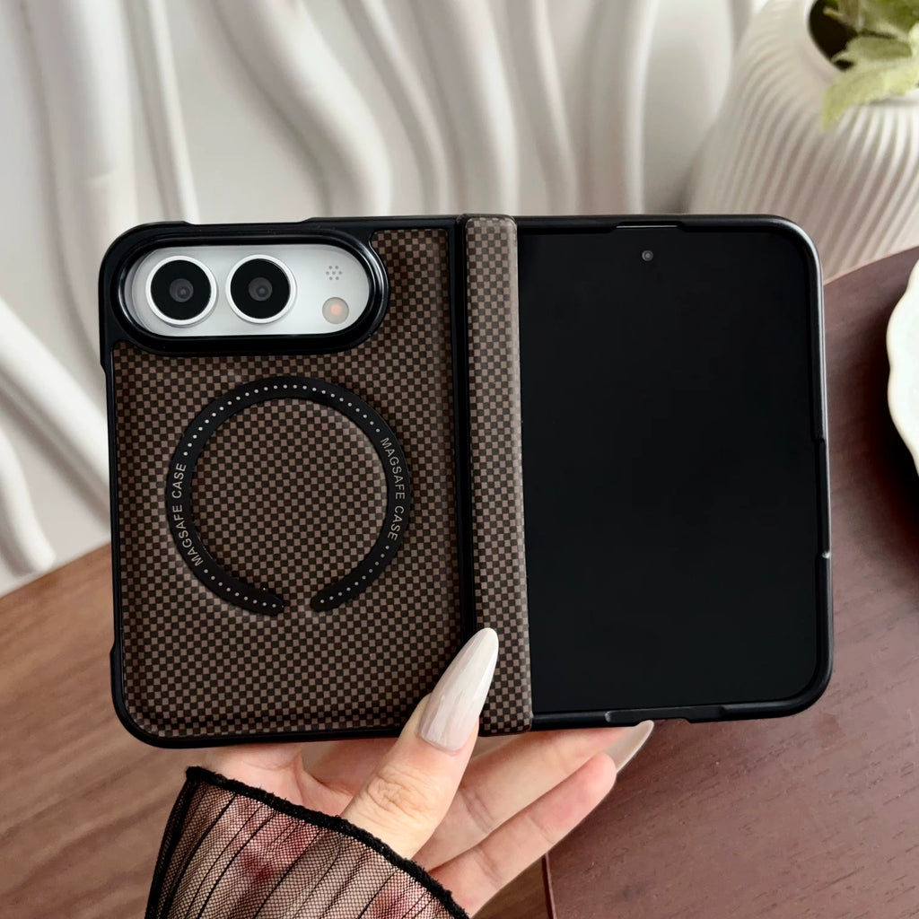 Leather Magnetic Case with Hinge and Screen Protection for iPhone Ultra 18 9