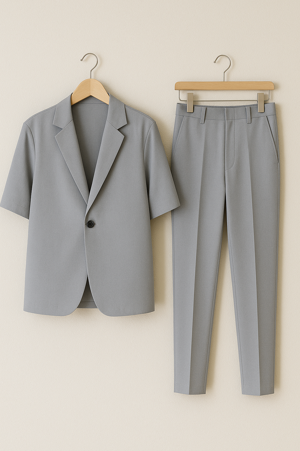 Short-Sleeve Jacket and Trousers – Two-Piece Set