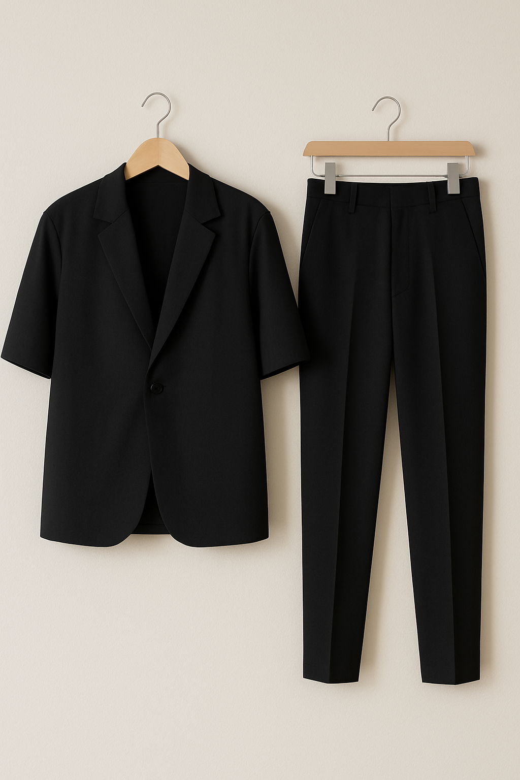 Short-Sleeve Jacket and Trousers – Two-Piece Set