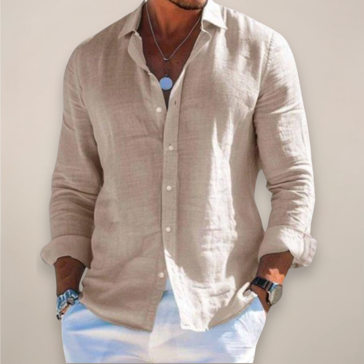 Liam | Men's Casual Long Sleeve Button-Up Shirt