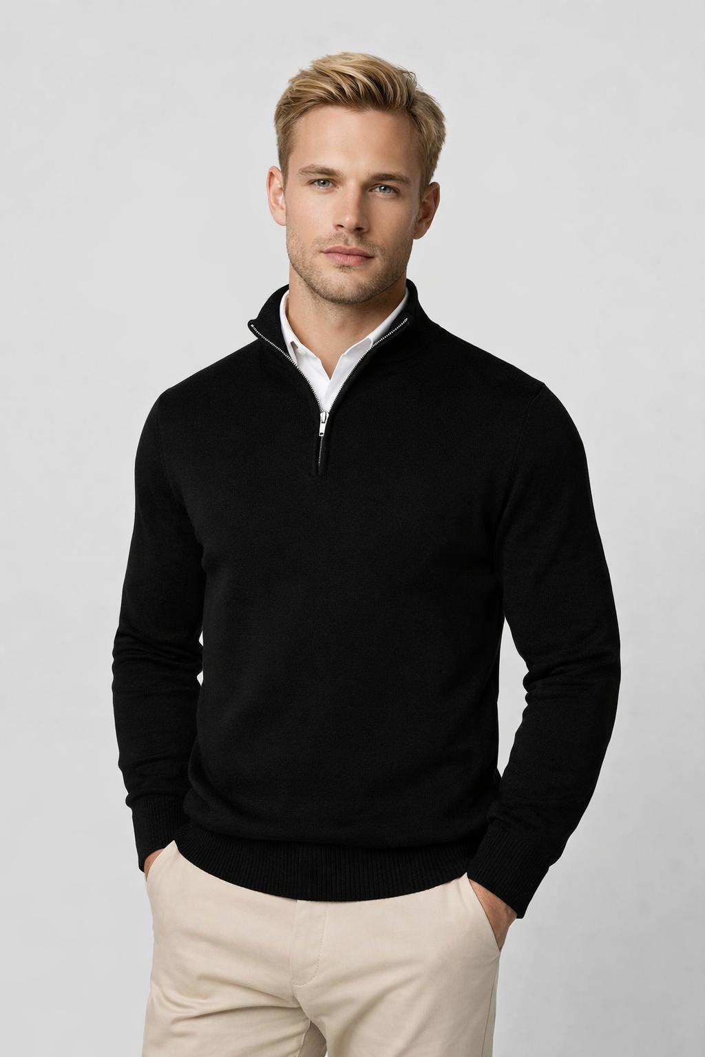 Terence | Men's Half-Zip Turtleneck Sweater with High Collar for Winter